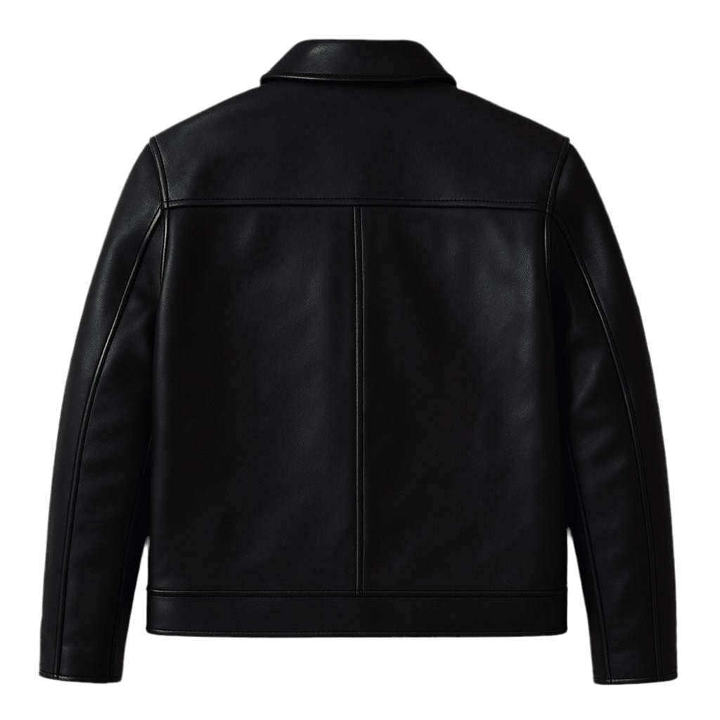 Heritage Bros Classic Black Leather Jacket