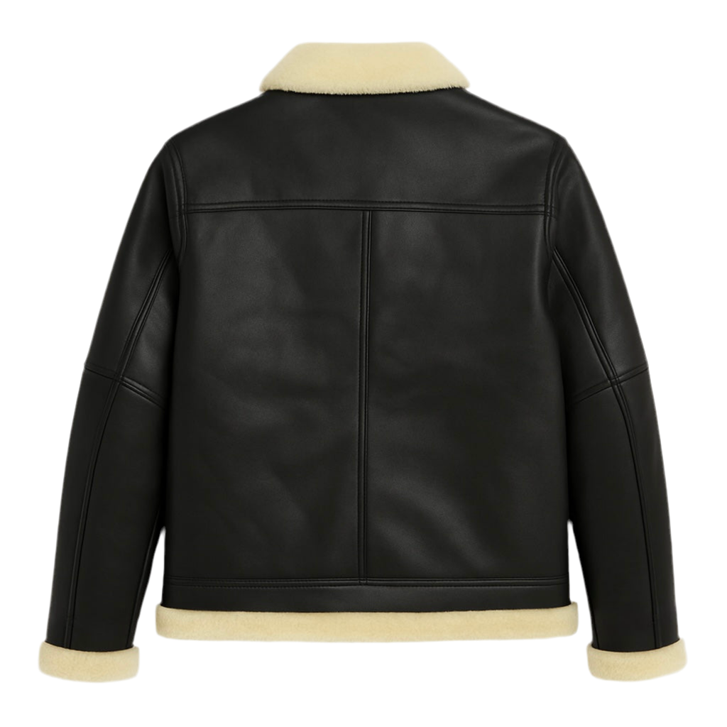 Heritage Bros. Classic Shearling-Lined Leather Jacket