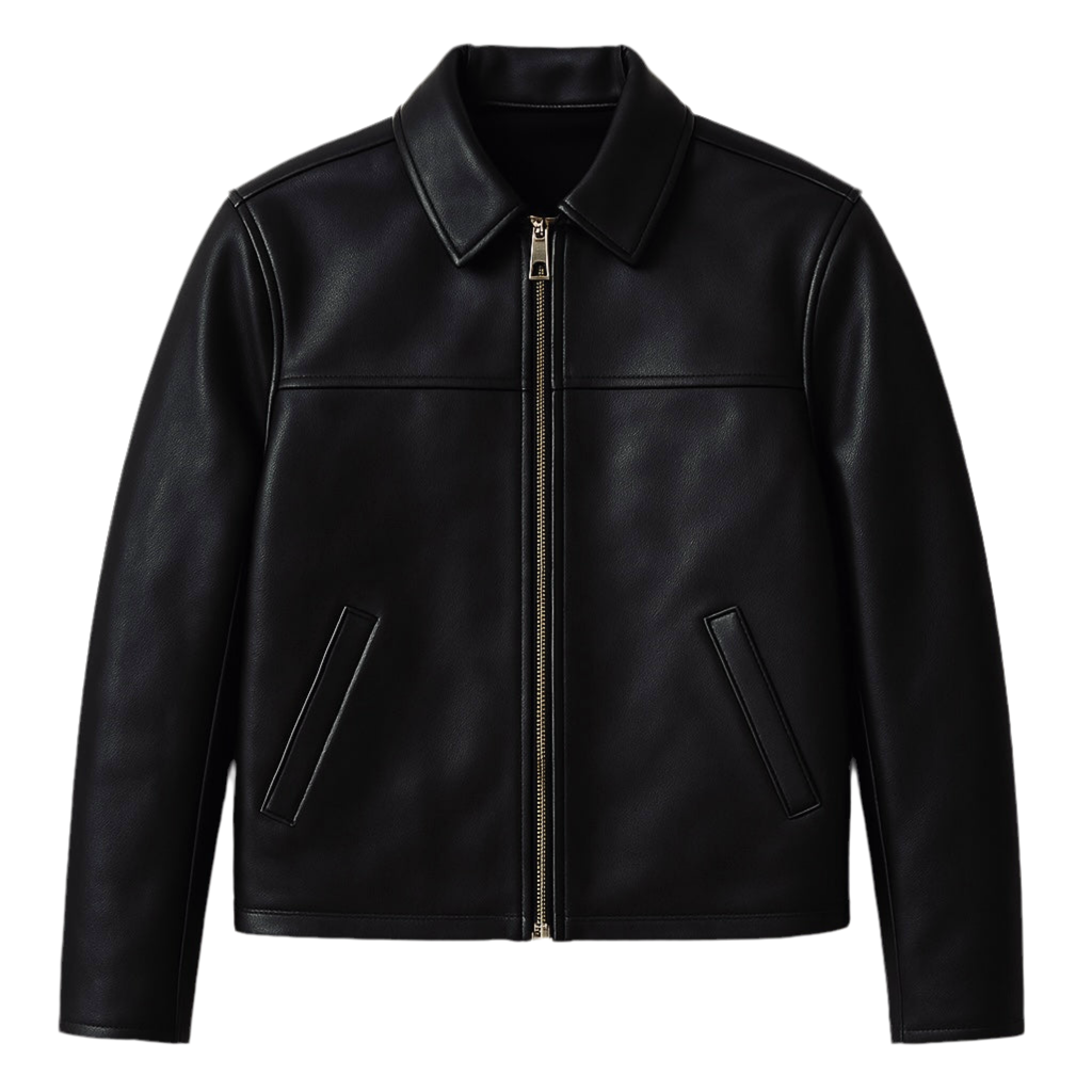 Heritage Bros Classic Black Leather Jacket
